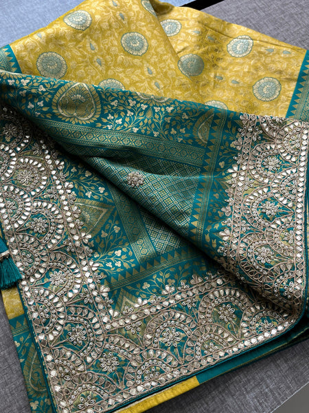 Kanjivaram Meena Silk Banarasi Saree with Gotapatti & Sequins