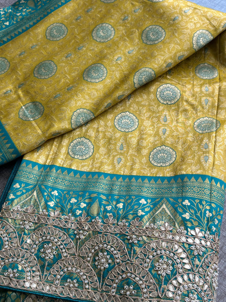 Kanjivaram Meena Silk Banarasi Saree with Gotapatti & Sequins