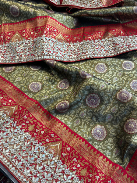Kanjivaram Meena Silk Banarasi Saree with Gotapatti & Sequins