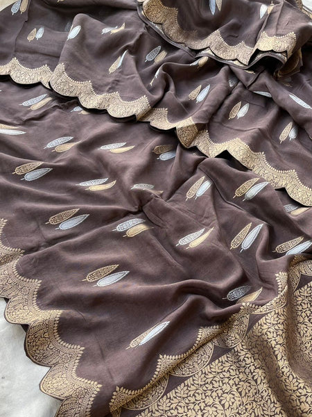 Silk Banarasi Saree with Classic Cutwork Detailing