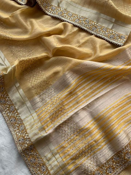 Soft Tissue Saree with Fancy Gotta & Sequin Border