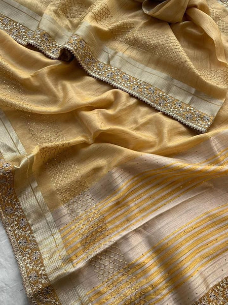 Soft Tissue Saree with Fancy Gotta & Sequin Border