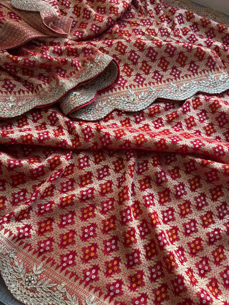 Banarasi Khaddi Georgette Saree with Zardozi & Sequins