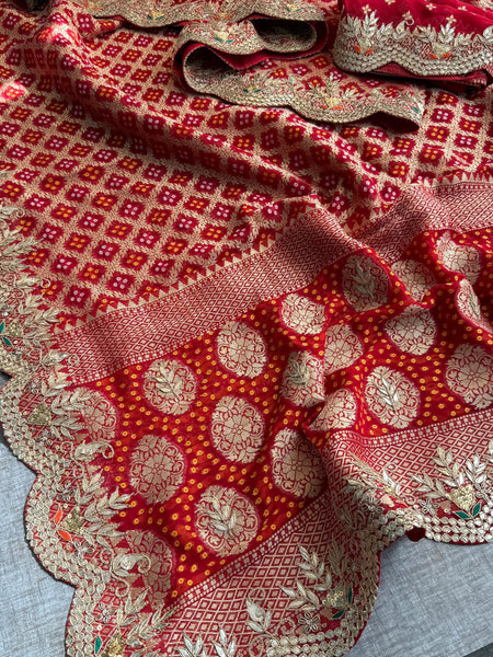 Munga Banarasi Silk Saree with Pearl, Resham & Kutdana