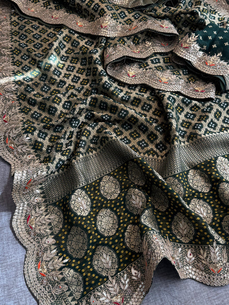 Munga Silk Banarasi Saree with Pearl, Resham & Kutdana