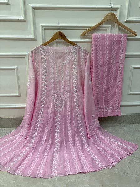 Mul Chanderi Co-ord Set with Sequin & Katdana Work