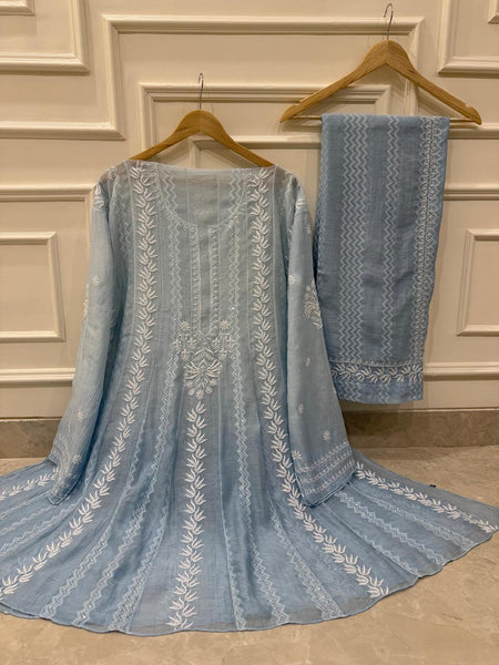 Mul Chanderi Co-ord Set with Sequin & Katdana Work