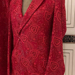 Surrkkh Laal Ek-Taar Blazer Set – Premium Wedding Wear