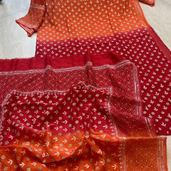Mul Chanderi Kurta Set with Sequins, Katdana & Kasab