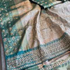 Kanjivaram Silk Saree with Zardozi & Pearl Work