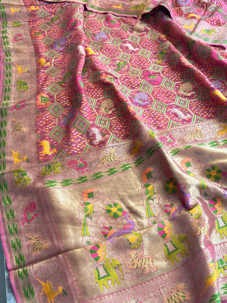 Khaddi Georgette Silk Saree with Meena Bandhani Weave
