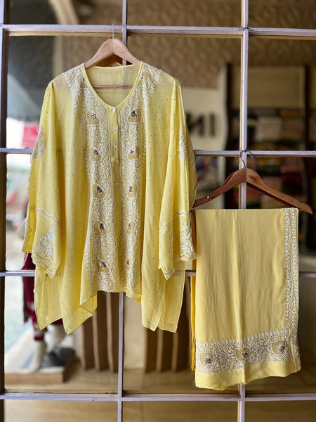 Pure Georgette Co-Ord Set with Mukaish Pitta Work