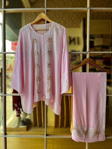 Pure Georgette Co-Ord Set with Mukaish Pitta Work
