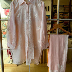 Pure Kota Doria Co-Ord Set with Sequin Embellishment