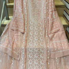 Mul Chanderi Anarkali Set with Pearl & Katdana Embroidery