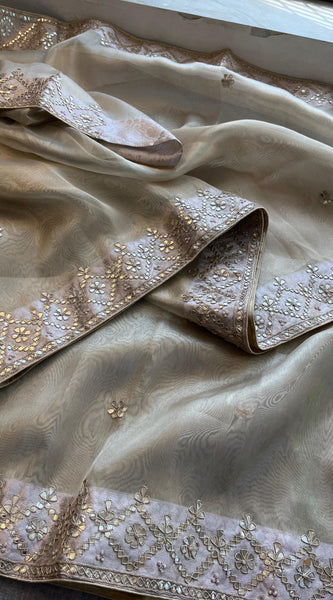 Soft Tissue Banarasi Silk Saree with Gotapatti Detailing