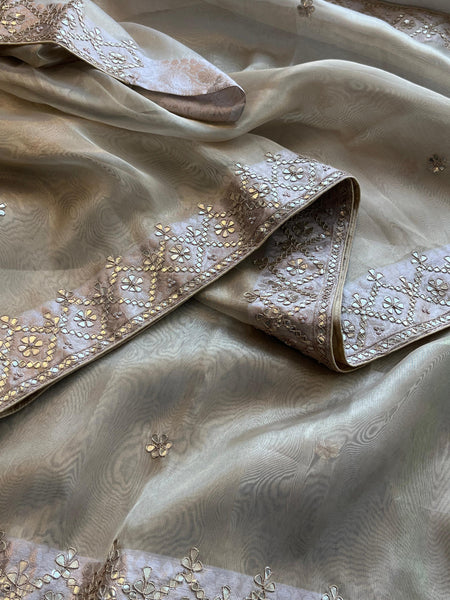Soft Tissue Banarasi Silk Saree with Gotapatti Detailing