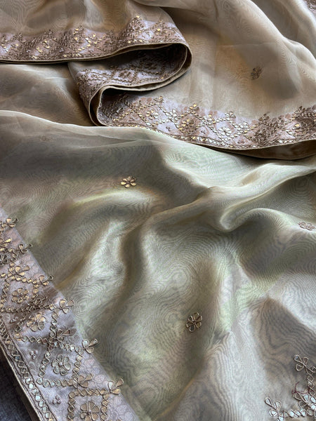 Soft Tissue Banarasi Silk Saree with Gotapatti Detailing