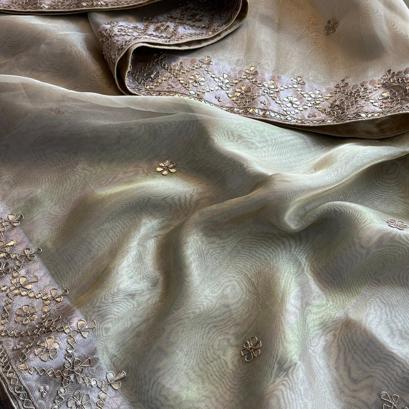 Soft Tissue Banarasi Silk Saree with Gotapatti Detailing