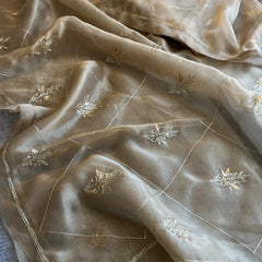 Soft Organza Saree with Zardozi & Pearl Hand Embroidery