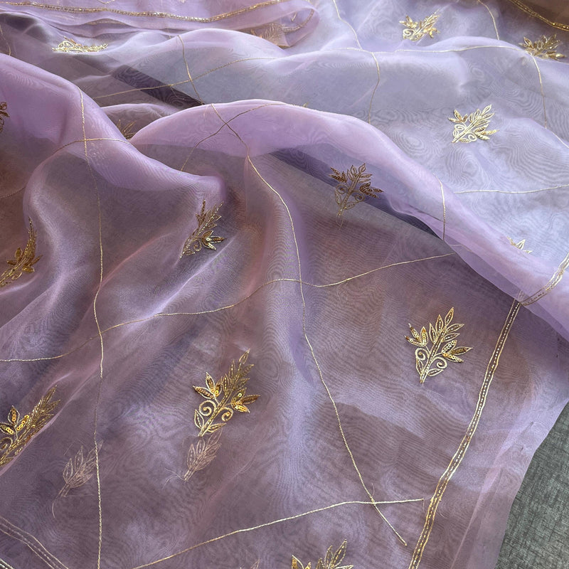Soft Organza Saree with Zardozi & Pearl Hand Embroidery