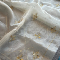 Soft Organza Saree with Zardozi & Pearl Hand Embroidery