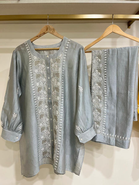 Pure Chanderi Embellished Co-ord Set for Women