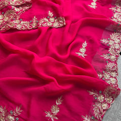 Soft Organza Silk Saree with Kasab & Pearl Detailing