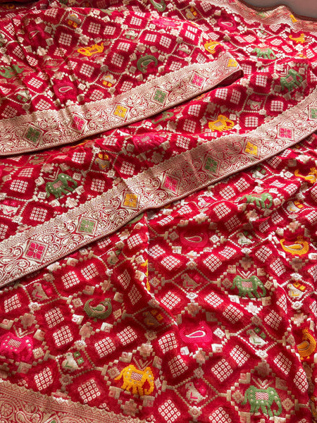 Khaddi Georgette Banarasi Silk Saree with Meena Weaving
