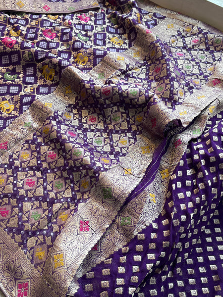 Khaddi Georgette Banarasi Silk Saree with Meena Weaving