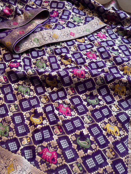 Khaddi Georgette Banarasi Silk Saree with Meena Weaving