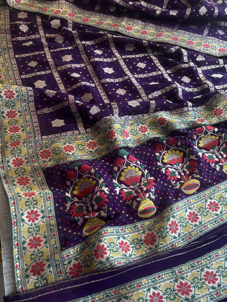 Khaddi Georgette Banarasi Silk Saree with Meena Weaving