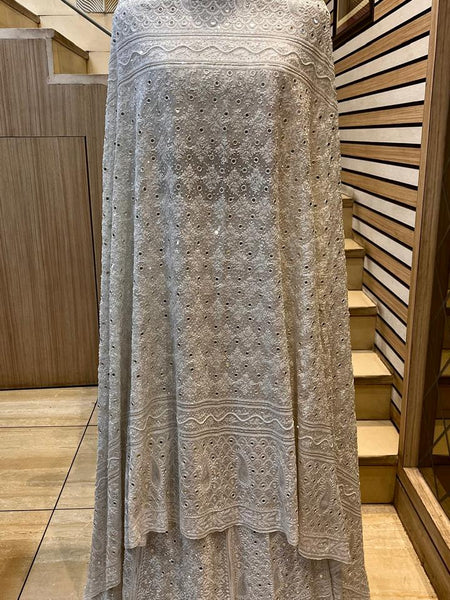 Pure Georgette Bridal Lehenga with Pearl, Sequin & Mirror Work