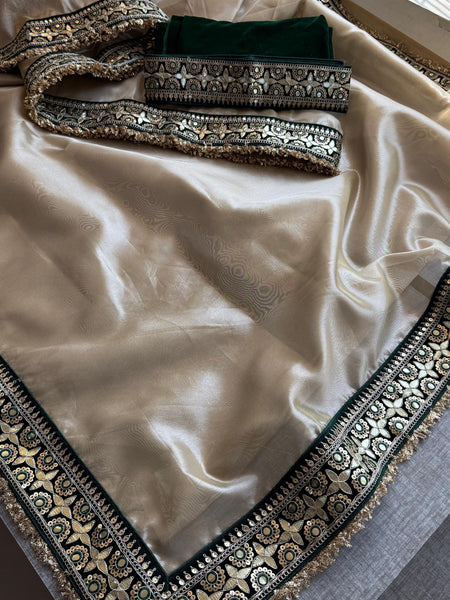 Pure Tissue Handloom Silk Saree with Elegant Border Concept Design