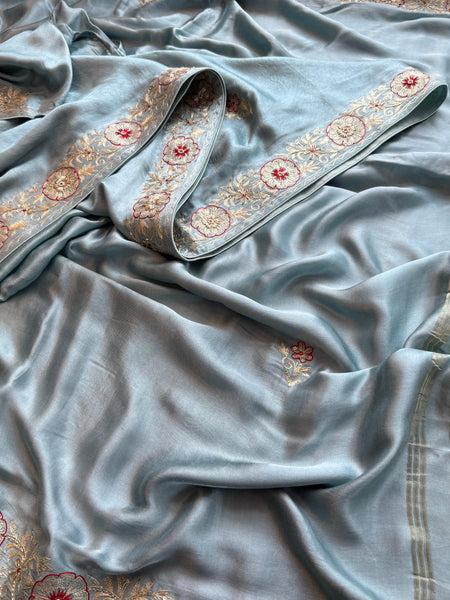 Pure Gajji Silk Banarasi Saree with Zardozi & Gotapatti Work