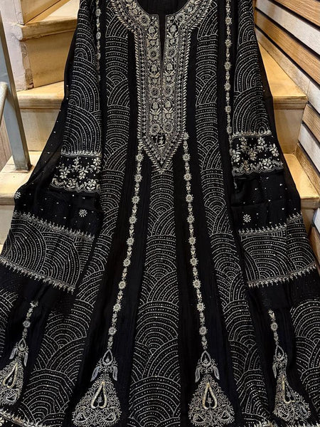 Pure Mul Chanderi Anarkali Kurta Dupatta Set with Mukaish Work