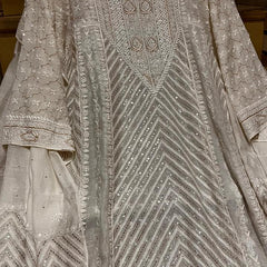 Pure Mul Chanderi Anarkali Kurta Dupatta Set with Sequins, Katdana & Kasab Work (Dyeable)