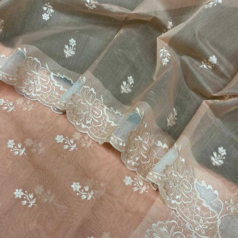 Banarasi Chanderi Appliqué Embroidery Cotton Suit with Dupatta & Bottom