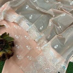 Banarasi Chanderi Appliqué Embroidery Cotton Suit with Dupatta & Bottom