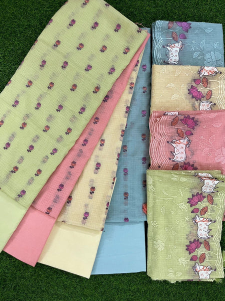Banarasi Kota Pichwai Embroidery Suit with Dupatta & Cotton Bottom
