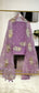 Pure Organza Silk Triple Bail Embroidered Suit with Printed Dupatta
