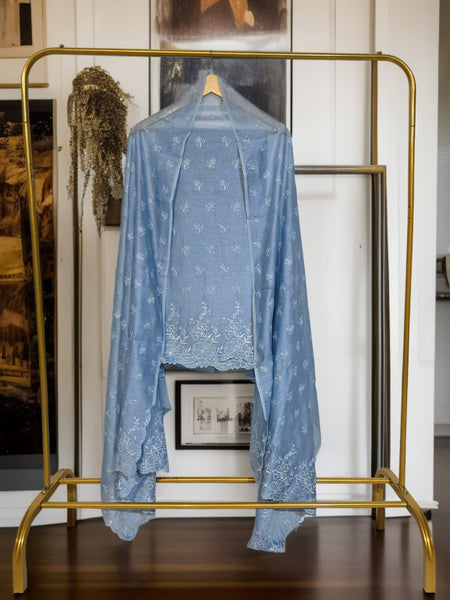 Banarasi Pure Chanderi Silk Suit with Embroidery & Appliqué Work