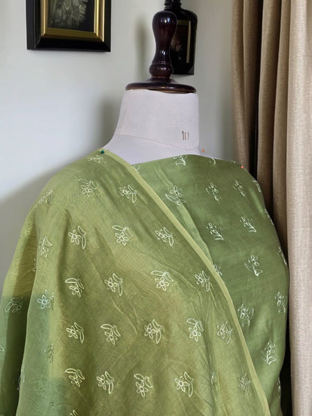Banarasi Pure Chanderi Silk Suit with Embroidery & Appliqué Work
