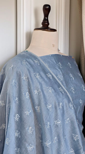 Banarasi Pure Chanderi Silk Suit with Embroidery & Appliqué Work