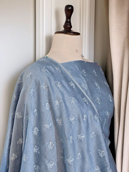 Banarasi Pure Chanderi Silk Suit with Embroidery & Appliqué Work