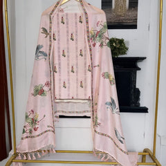 Banarasi Chanderi Silk Printed Suit Set with Dupatta & Bottom