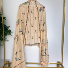 Banarasi Chanderi Silk Printed Suit Set with Dupatta & Bottom