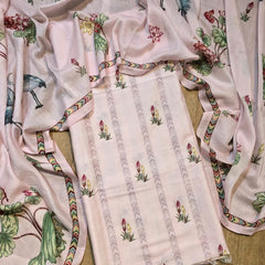 Banarasi Chanderi Silk Printed Suit Set with Dupatta & Bottom