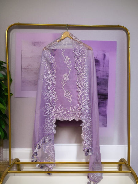 Banarasi Pure Organza Silk Embroidered Suit with Dupatta & Bottom