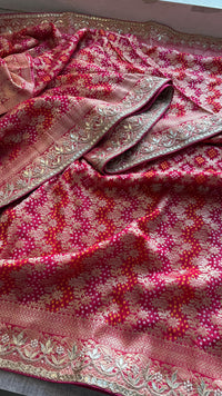 Pure Khaddi Georgette Banarasi Saree with Zardozi, Gotapatti & Pearl Work